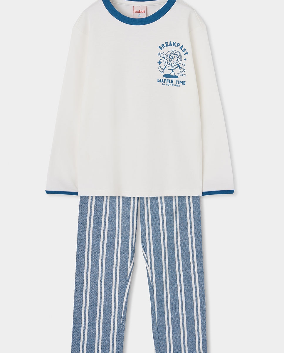 Imagem 0 de Pijama Infantil de Algodão com Estampado Às Riscas