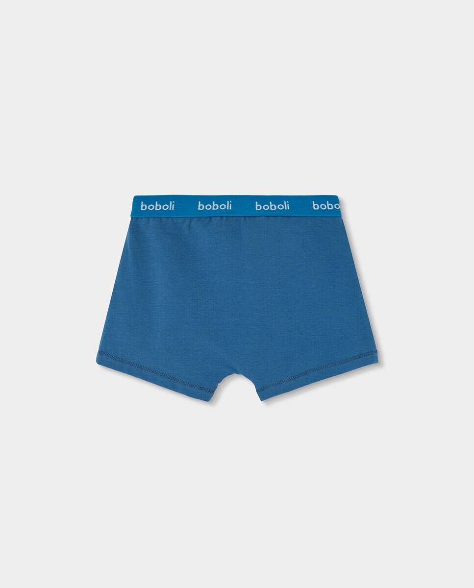 Pack de 3 Boxers Infantil de Algodão Azul / Branco-7