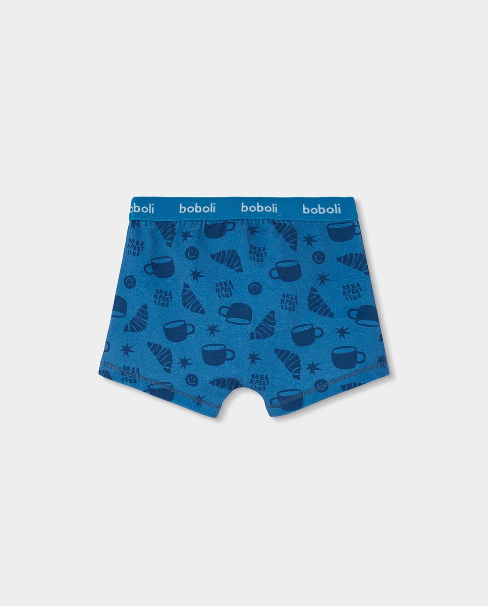 Pack de 3 Boxers Infantil de Algodão Azul / Branco-8