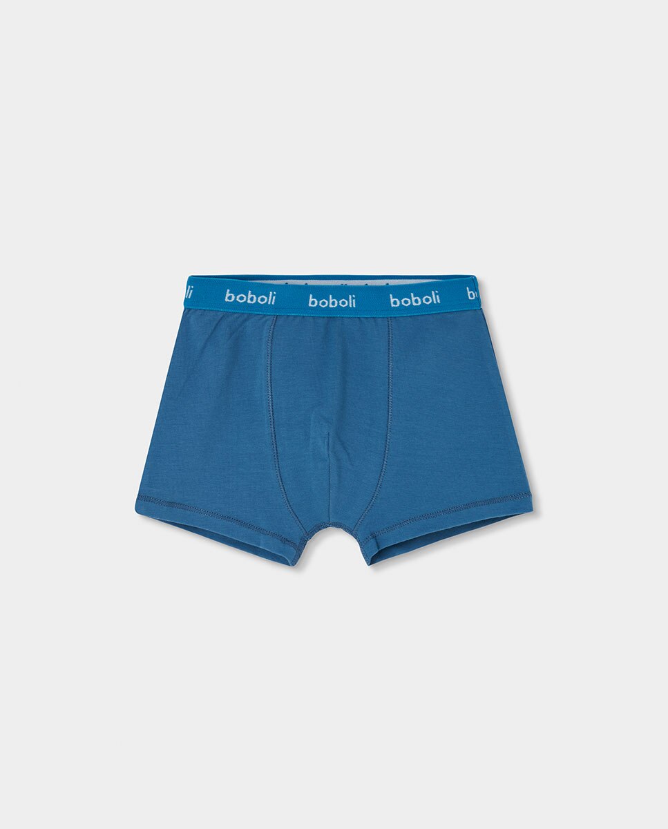 Pack de 3 Boxers Infantil de Algodão Azul / Branco-4