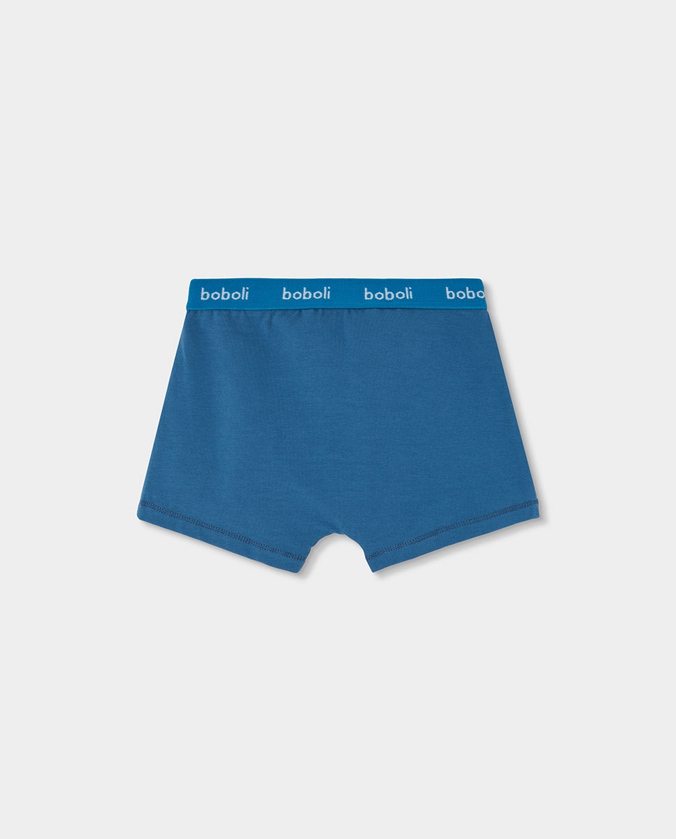 Pack de 3 Boxers Infantil de Algodão Azul / Branco-7