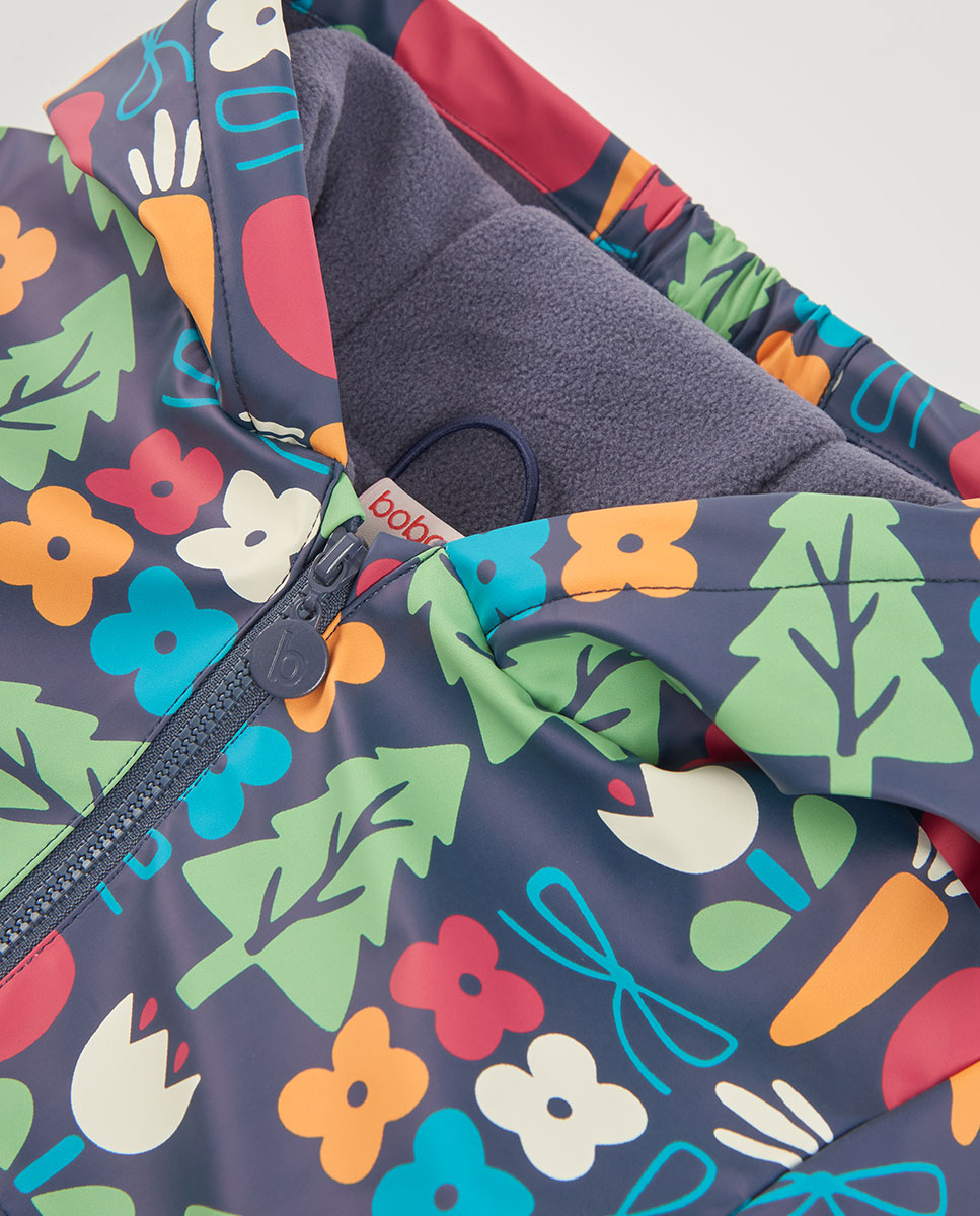 Impermeável Infantil com Capuz e Fecho Zip Boboli Multicolor-3