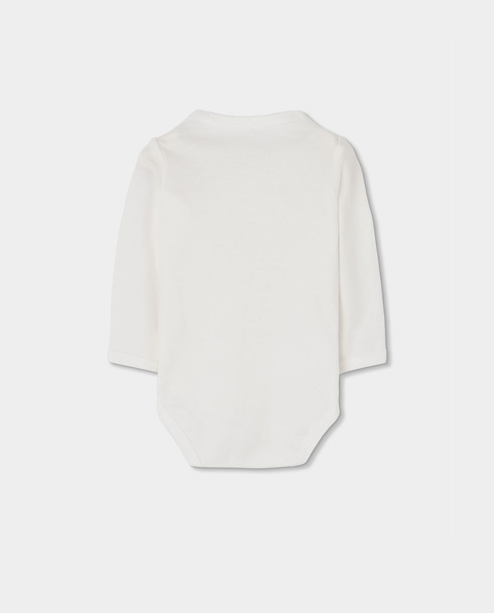 Pack de Malha para Bebé de Algodão com Estampado de Flores Branco-8