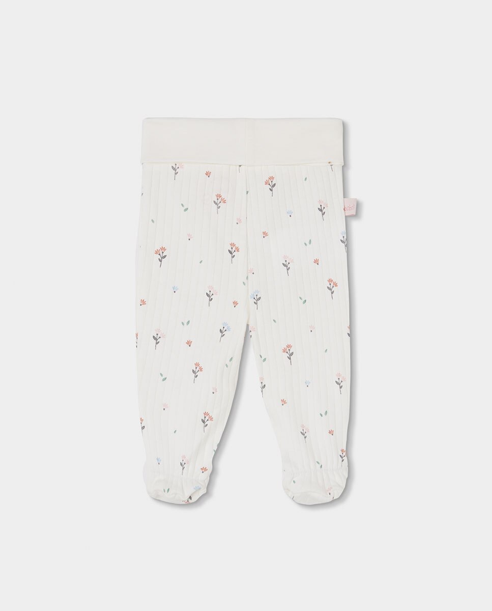 Pack de Malha para Bebé de Algodão com Estampado de Flores Branco-9