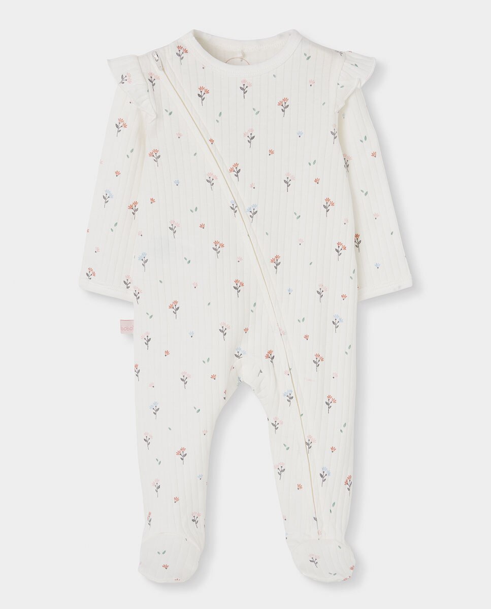 Imagem 0 de Conjunto para Bebé com Estampado de Flores e Gola Tipo Camisa