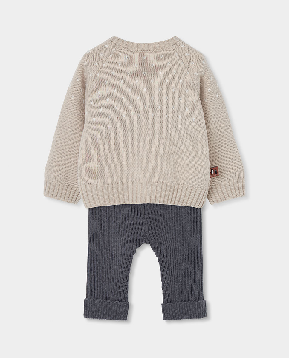 Babygrow para Bebé de Manga Comprida com Gola em V Antracite-2