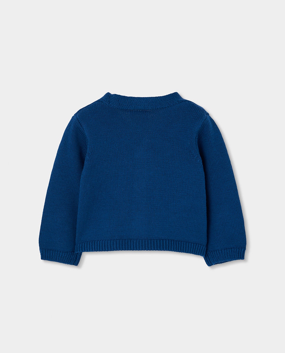 Conjunto para Bebé de Manga Comprida com Gola Tipo Camisa Azul-2