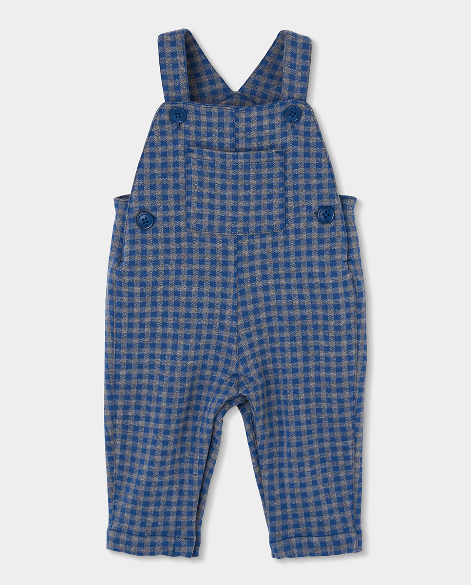 Conjunto de Malha para Bebé Aos Quadrados Azul / Bege-3