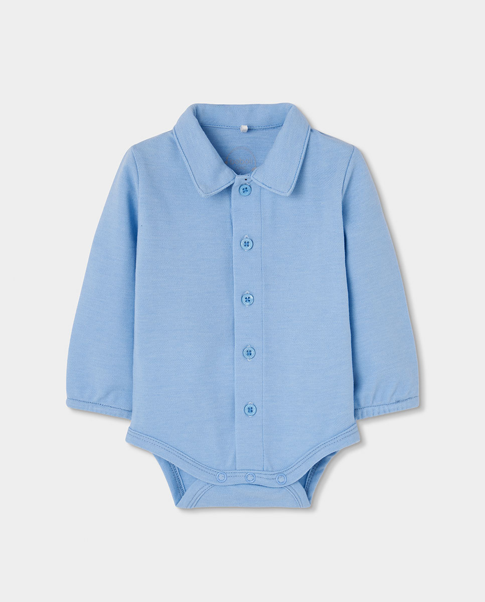 Conjunto de Malha para Bebé Aos Quadrados Azul / Bege-4