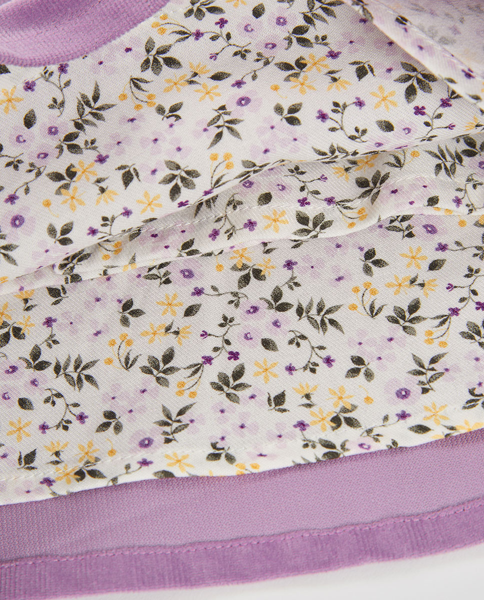 Conjunto para Bebé de Manga Comprida com Estampado de Flores Branco / Fúcsia-8