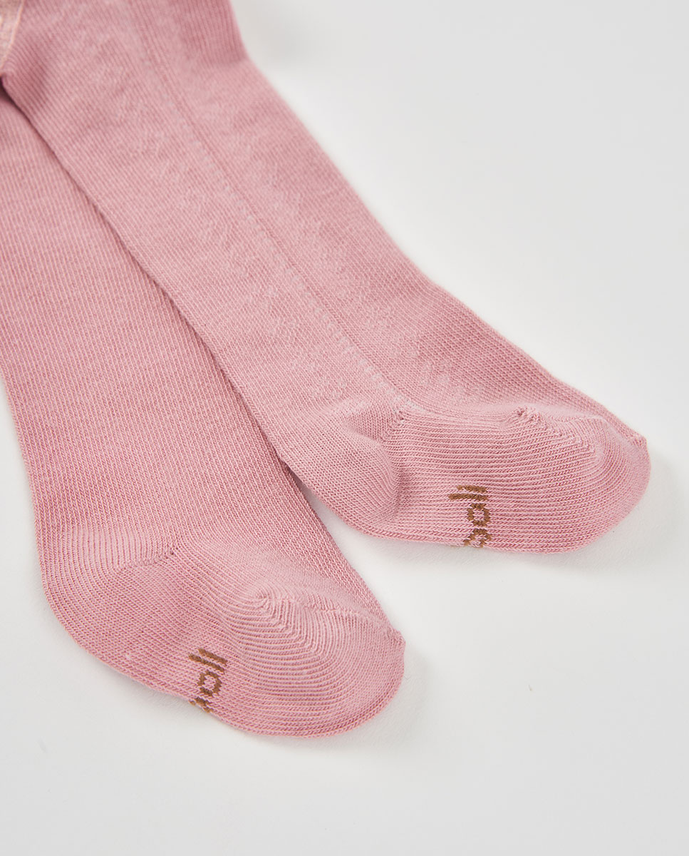 Conjunto para Bebé de Algodão de Manga Comprida com Gola Redonda Rosa / Branco-2