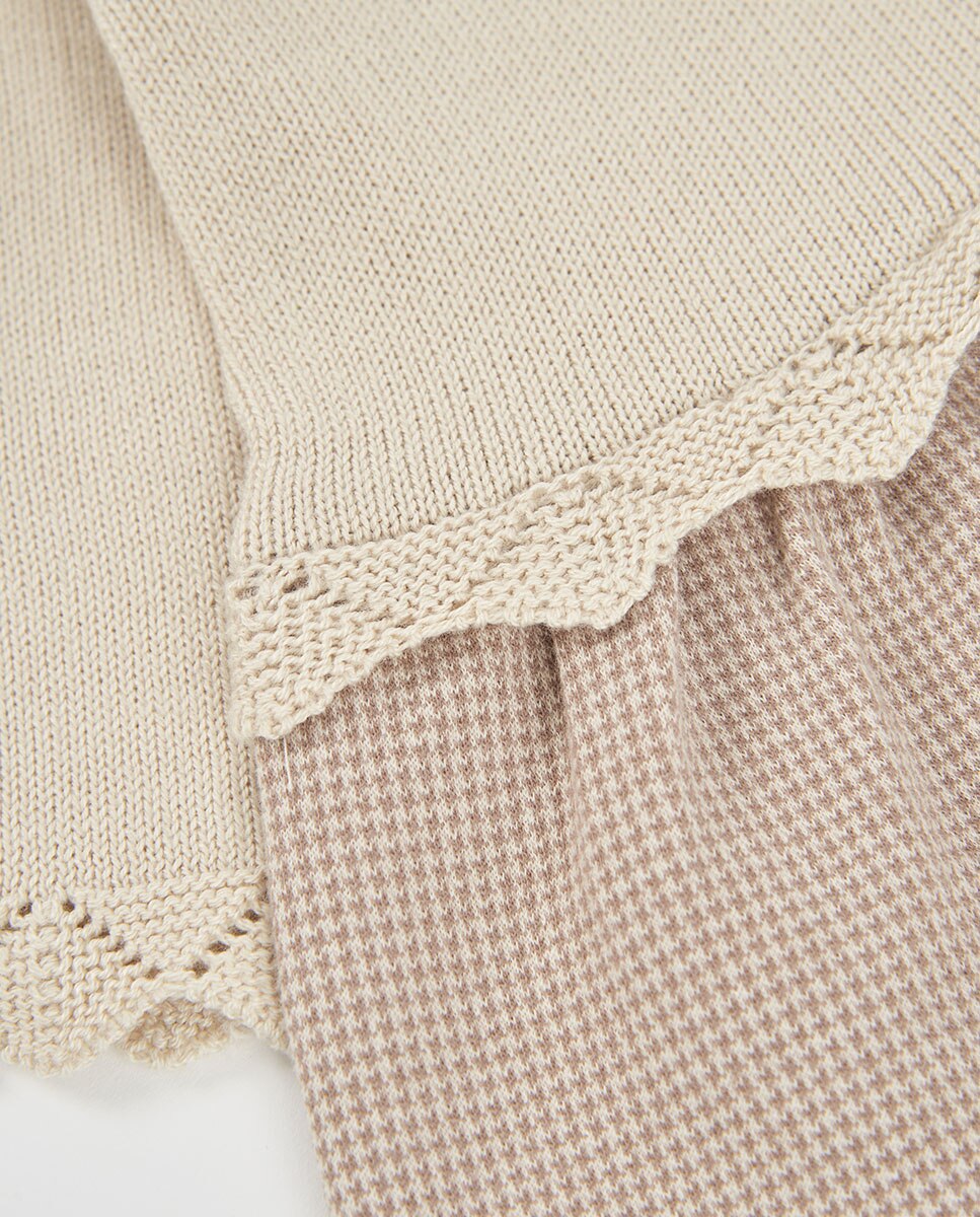 Collants de Bebé de Cintura Alta Branco / Rosa-4
