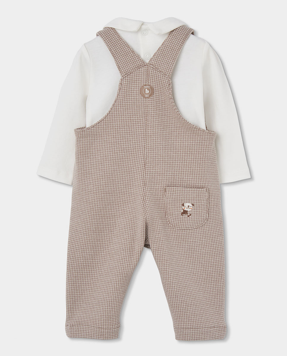 Camisola de Malha para Bebé de Manga Comprida com Gola Redonda Branco / Carvalho-2