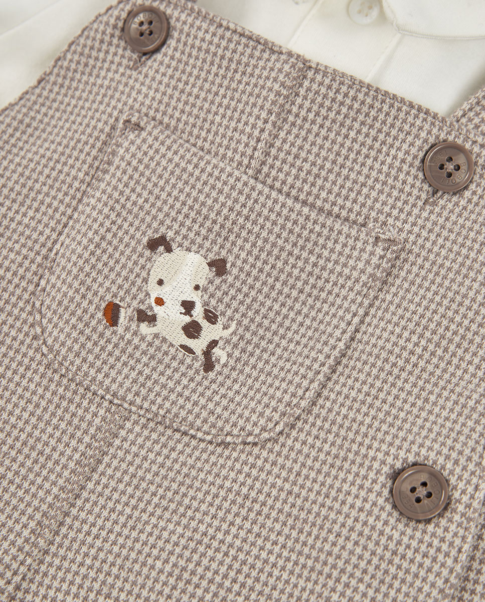 Camisola de Malha para Bebé de Manga Comprida com Gola Redonda Branco / Carvalho-6