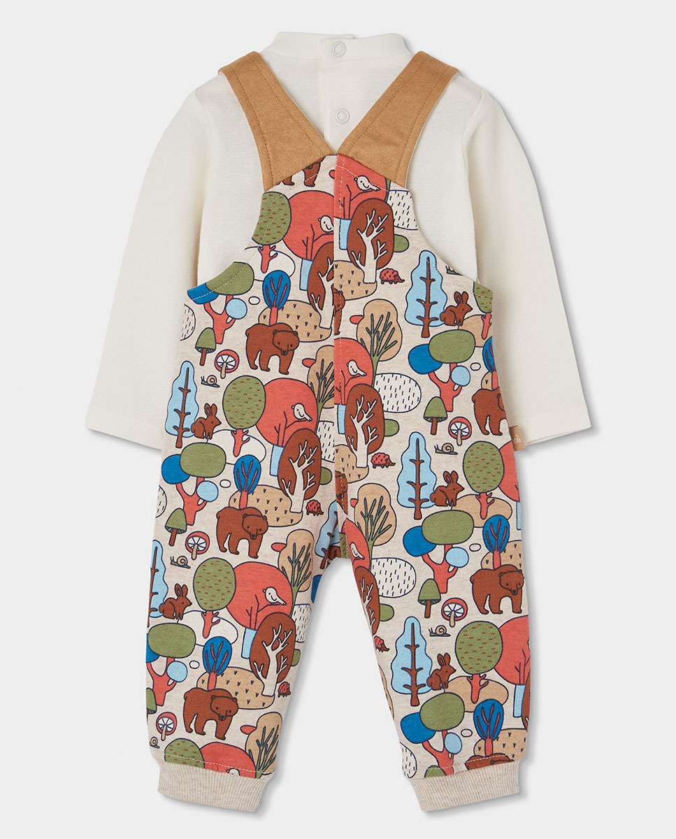 Conjunto de Malha para Bebé de Manga Comprida com Gola Semicisne Boboli Branco-2