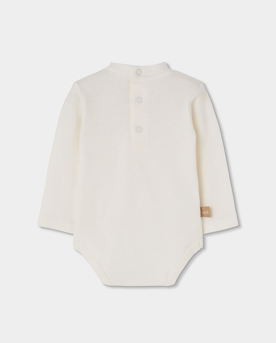 Conjunto de Malha para Bebé de Manga Comprida com Gola Semicisne Boboli Branco-5