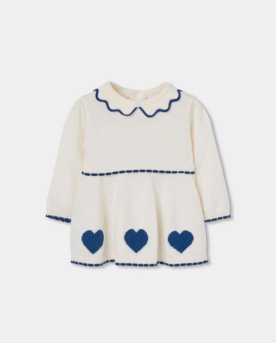 Imagem 0 de Vestido de Malha para Bebé de Manga Comprida com Gola Polo