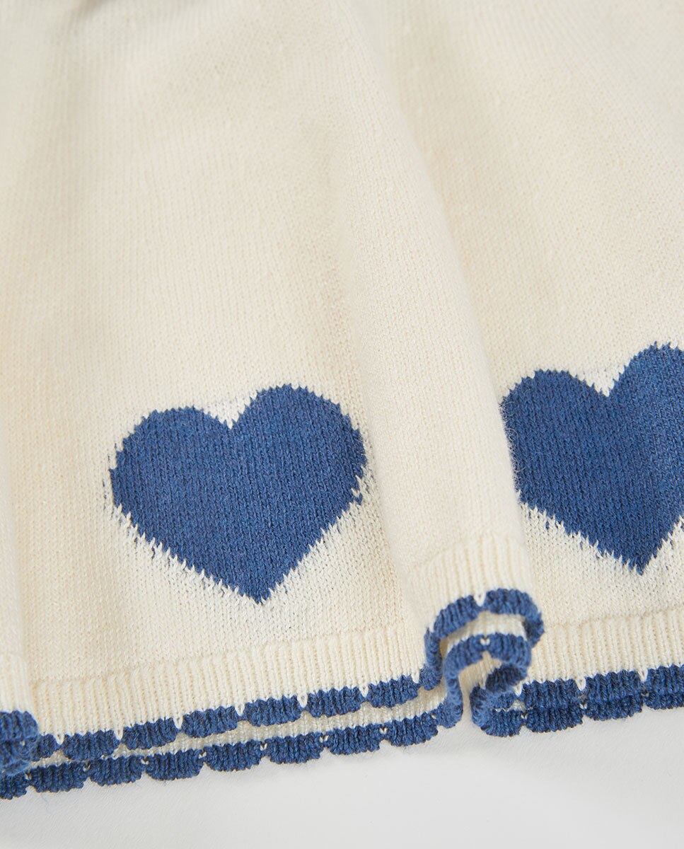 Vestido de Malha para Bebé de Manga Comprida com Gola Polo Azul-marinho-4