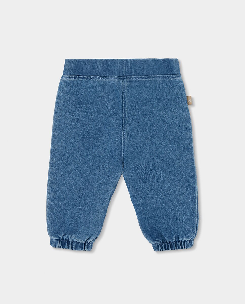Conjunto para Bebé de Algodão com Manga Comprida e Gola Redonda Azul denim-6