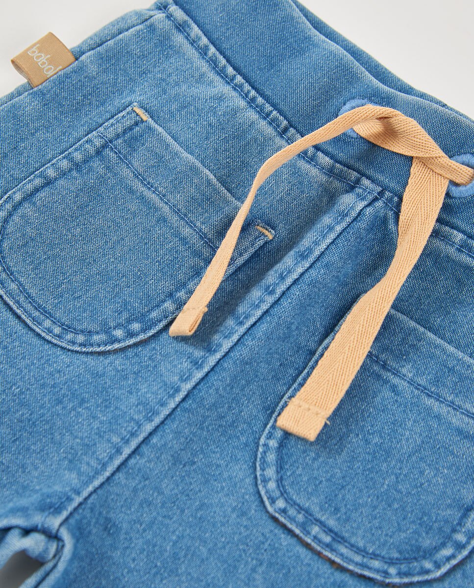 Conjunto para Bebé de Algodão com Manga Comprida e Gola Redonda Azul denim-8