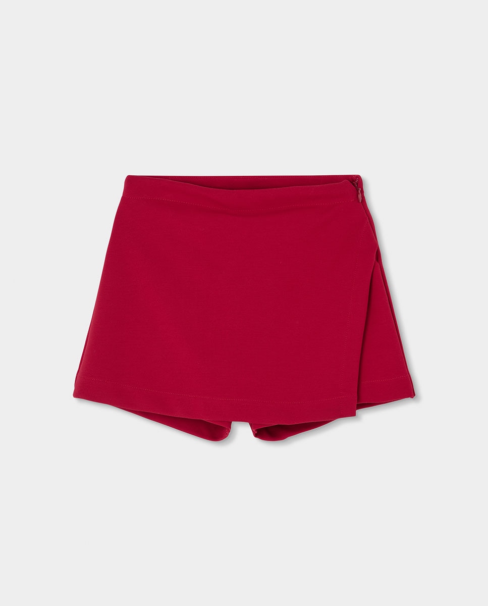 Collants Infantil com Estampado Às Riscas e Cintura Subida Vermelho-2