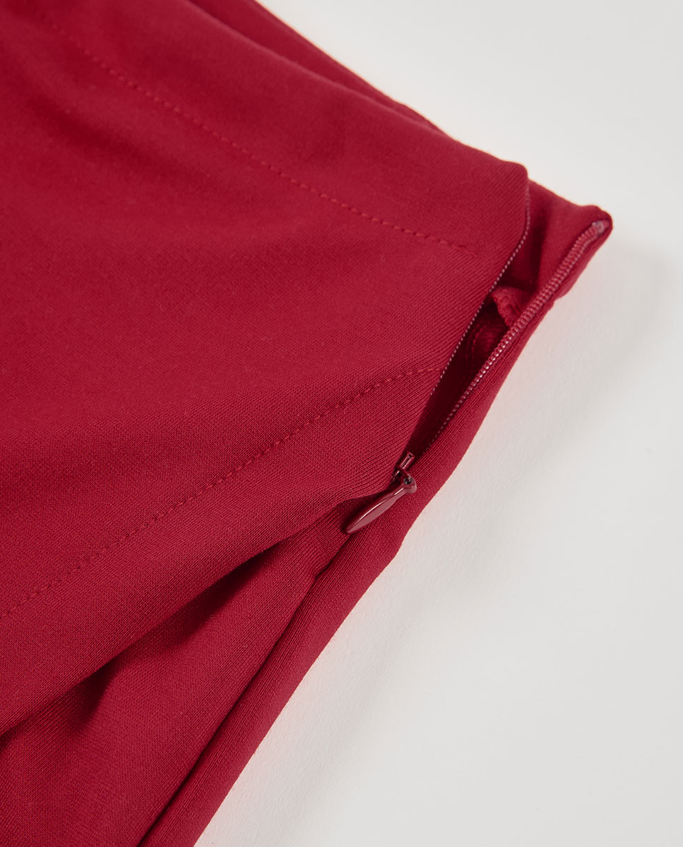 T-shirt de Manga Comprida Infantil com Estampado Às Riscas e Gola Redonda Vermelho-4