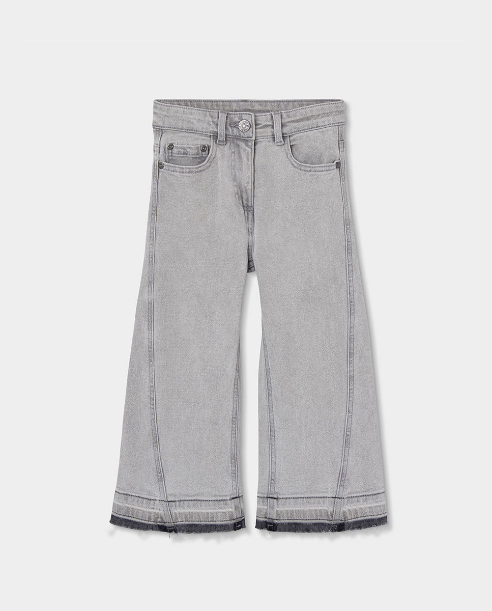 Imagem 0 de Jeans Infantil de Algodão de Cintura Subida e Corte Amplo