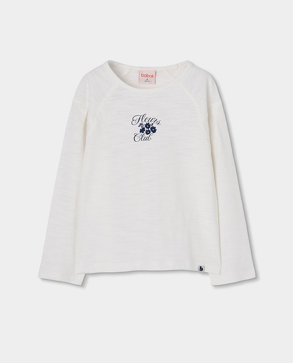 Imagem 0 de T-shirt de Algodão Infantil de Manga Comprida com Gola Redonda