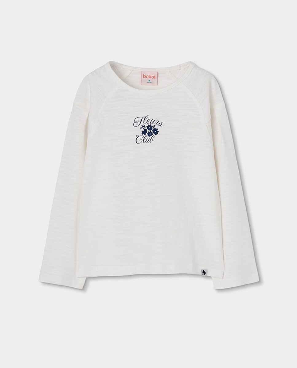 Imagem 0 de T-shirt de Algodão Infantil de Manga Comprida com Gola Redonda
