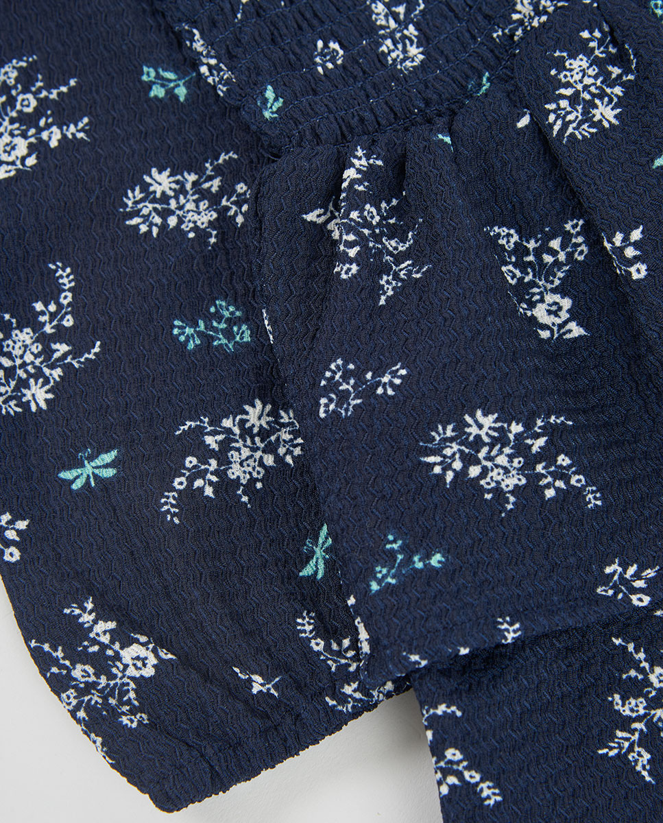 Vestido Infantil de Manga Comprida com Estampado de Flores Multicolor-4