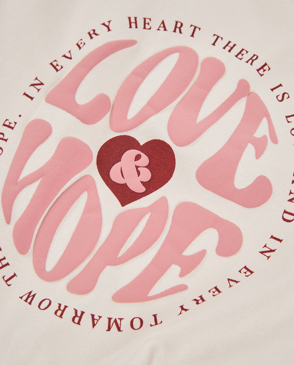 T-shirt Infantil de Manga Comprida com Gola Redonda Rosa-3