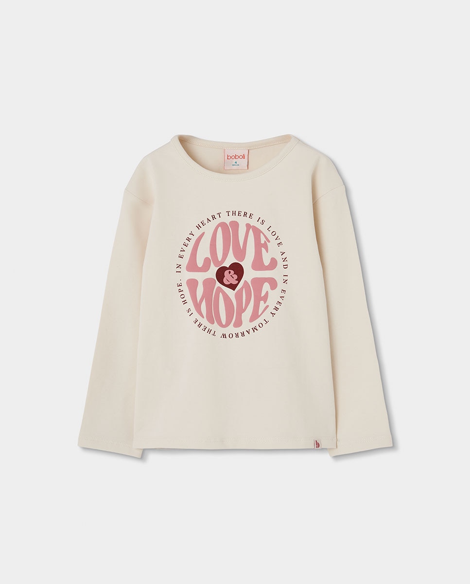 Imagem 0 de T-shirt Infantil de Manga Comprida com Gola Redonda