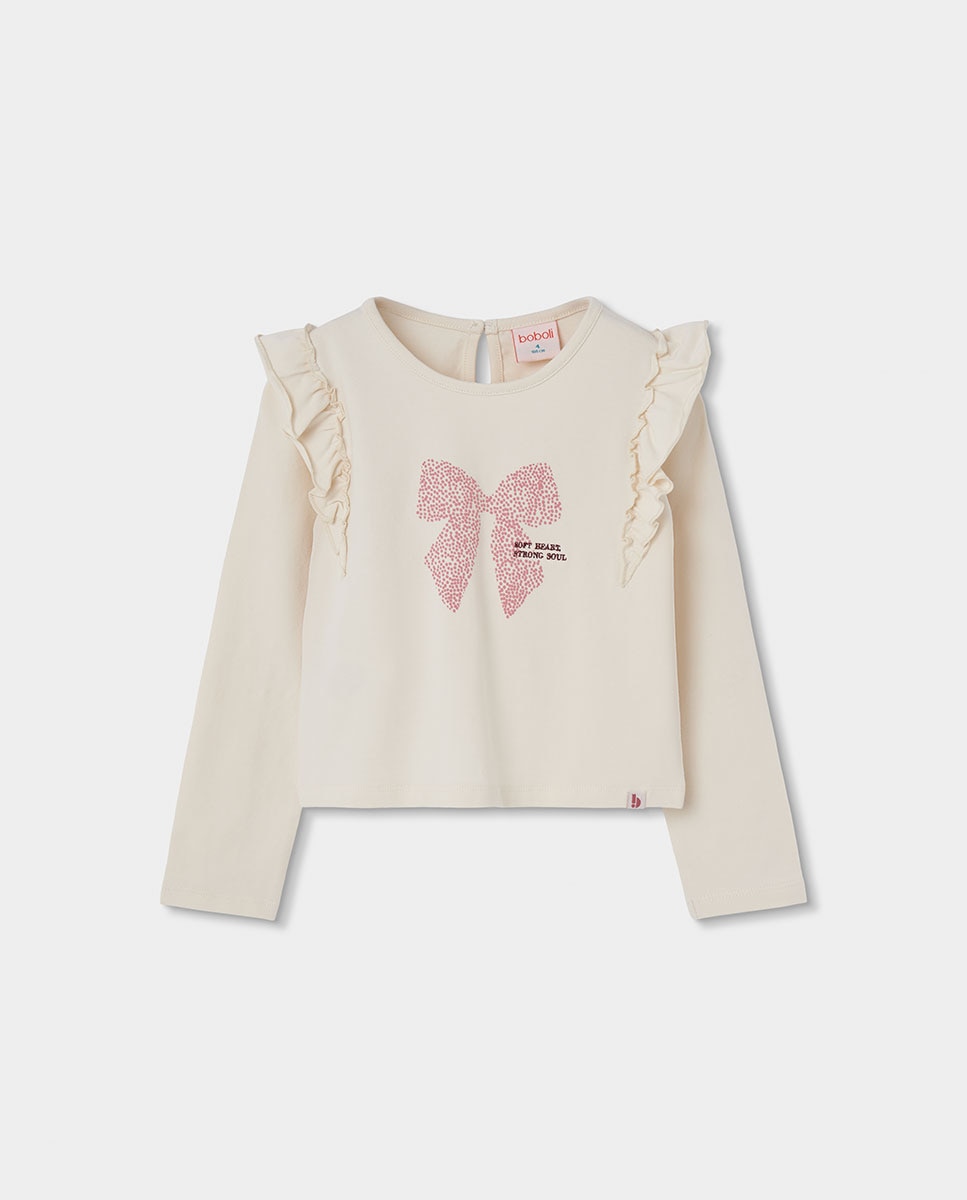 Imagem 0 de T-shirt Infantil de Manga Comprida com Gola Redonda