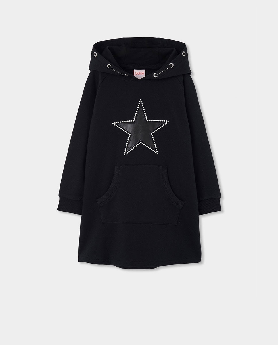 Imagem 0 de Vestido de Felpa Infantil de Manga Comprida com Capuz