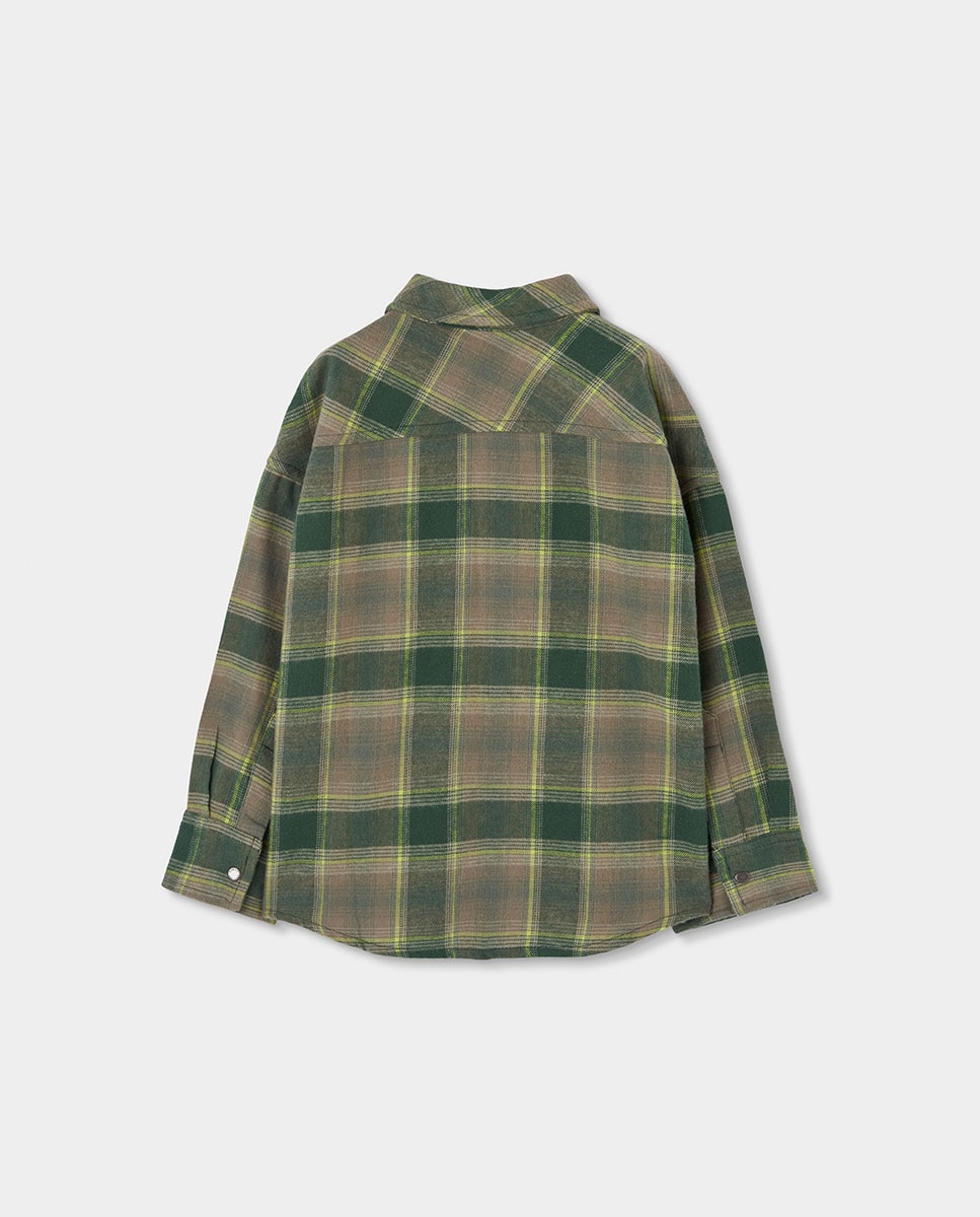 Sobrecamisa Infantil de Algodão Aos Quadrados Amarelo-2