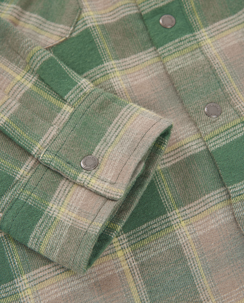 Sobrecamisa Infantil de Algodão Aos Quadrados Amarelo-4