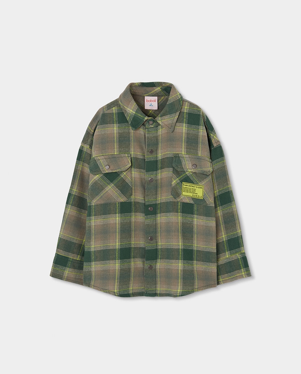 Imagem 0 de Sobrecamisa Infantil de Algodão Aos Quadrados
