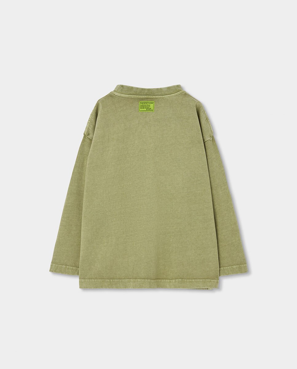Parka Reversível Infantil com Capuz e Manga Comprida Amarelo-flúor-2