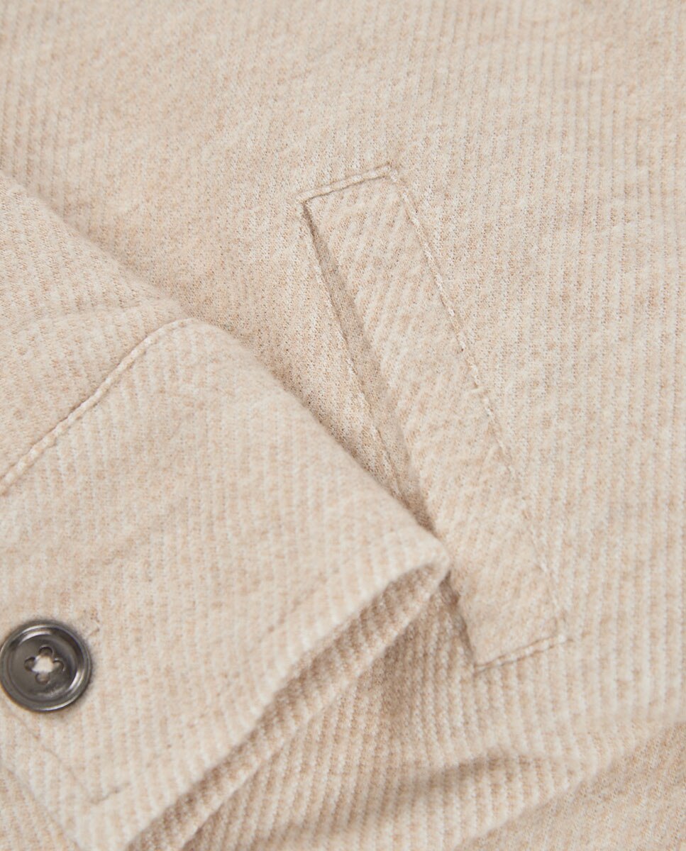 Blusão Infantil com Capuz e Fecho Zip Natural-4