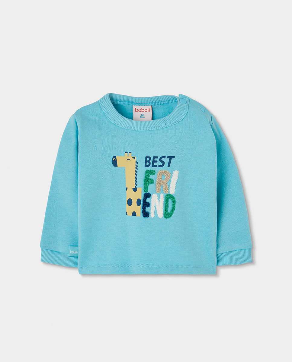 Imagem 0 de Sweatshirt de Felpa para Bebé de Manga Comprida com Gola Redonda