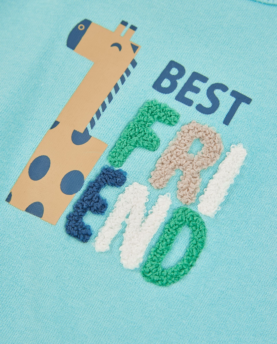 Sweatshirt de Felpa para Bebé de Manga Comprida com Gola Redonda Multicolor-3