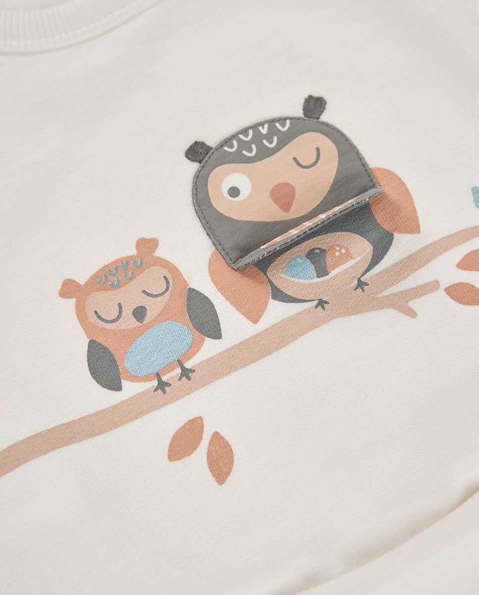 Sweatshirt de Felpa de Algodão para Bebé de Manga Comprida Multicolor-3