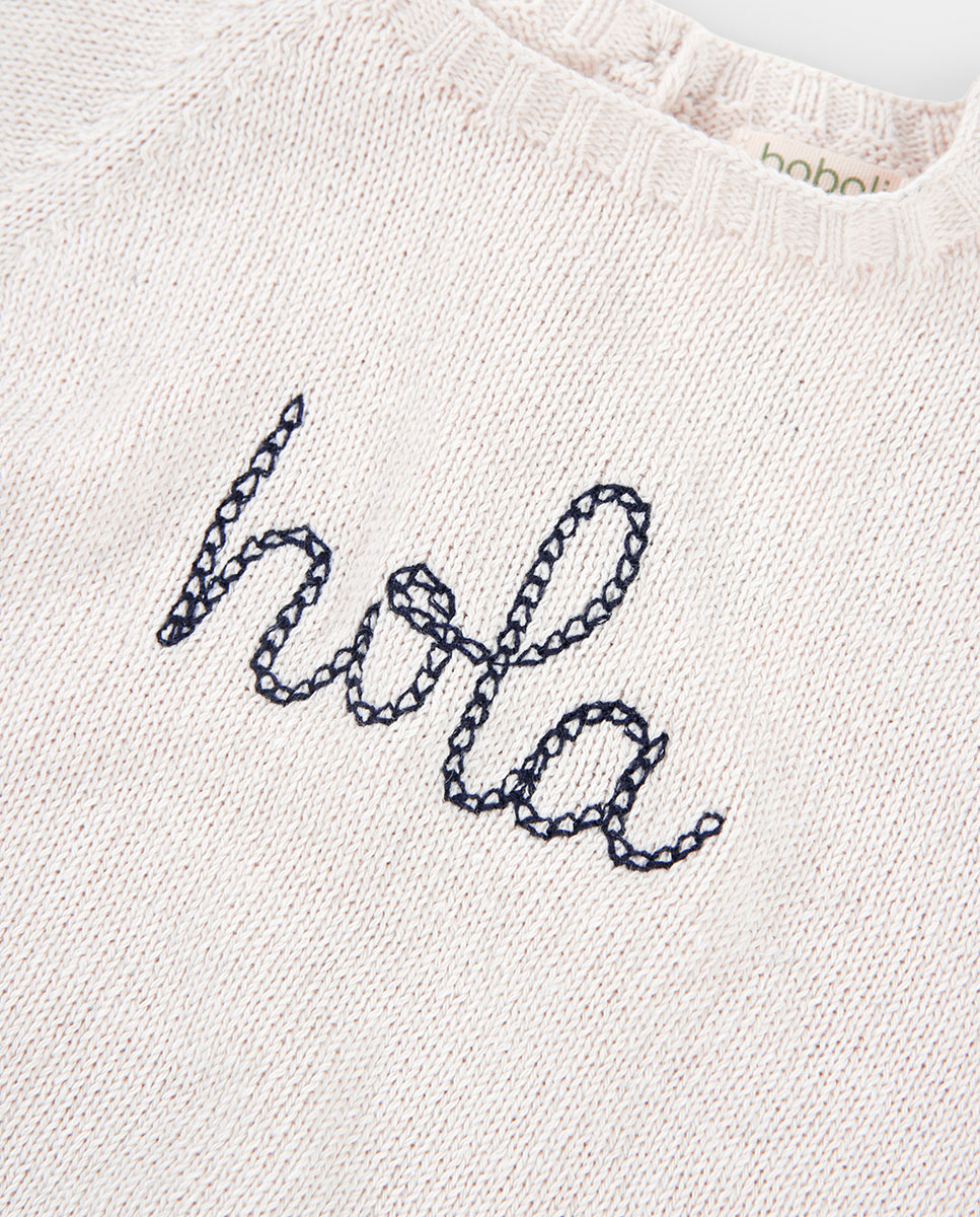 Camisola de Malha para Bebé Boboli Branco-3