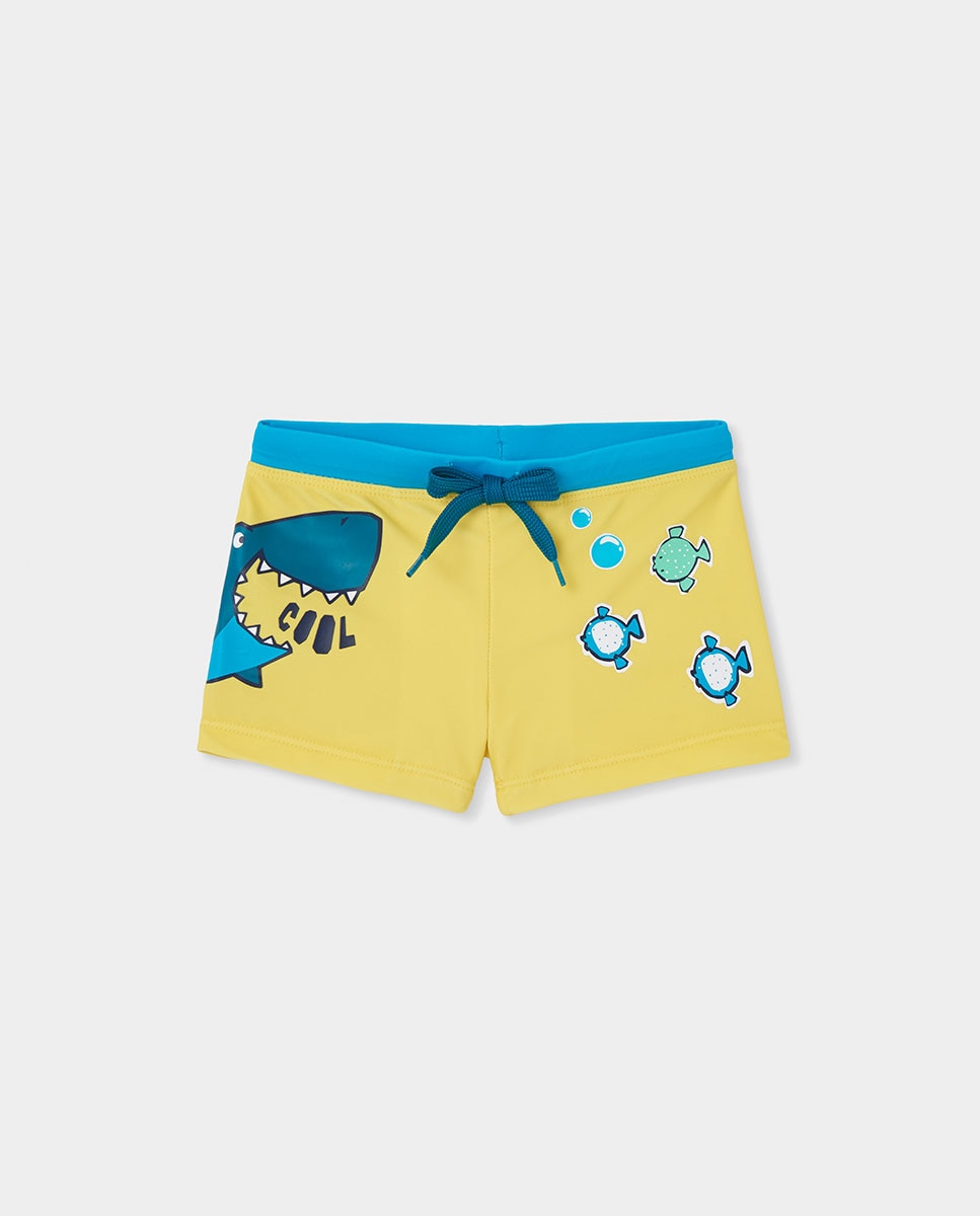 Imagem 0 de Fato de Banho Infantil Estampado em Amarelo Upf50+