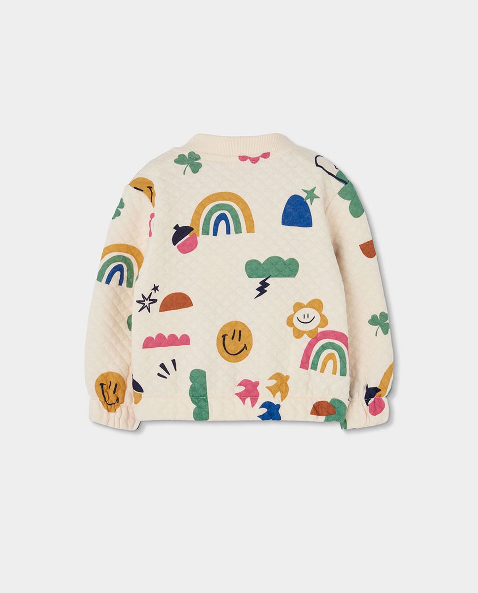 Casaco Acolchoado Infantil de Manga Comprida com Bolsos Boboli Branco-2