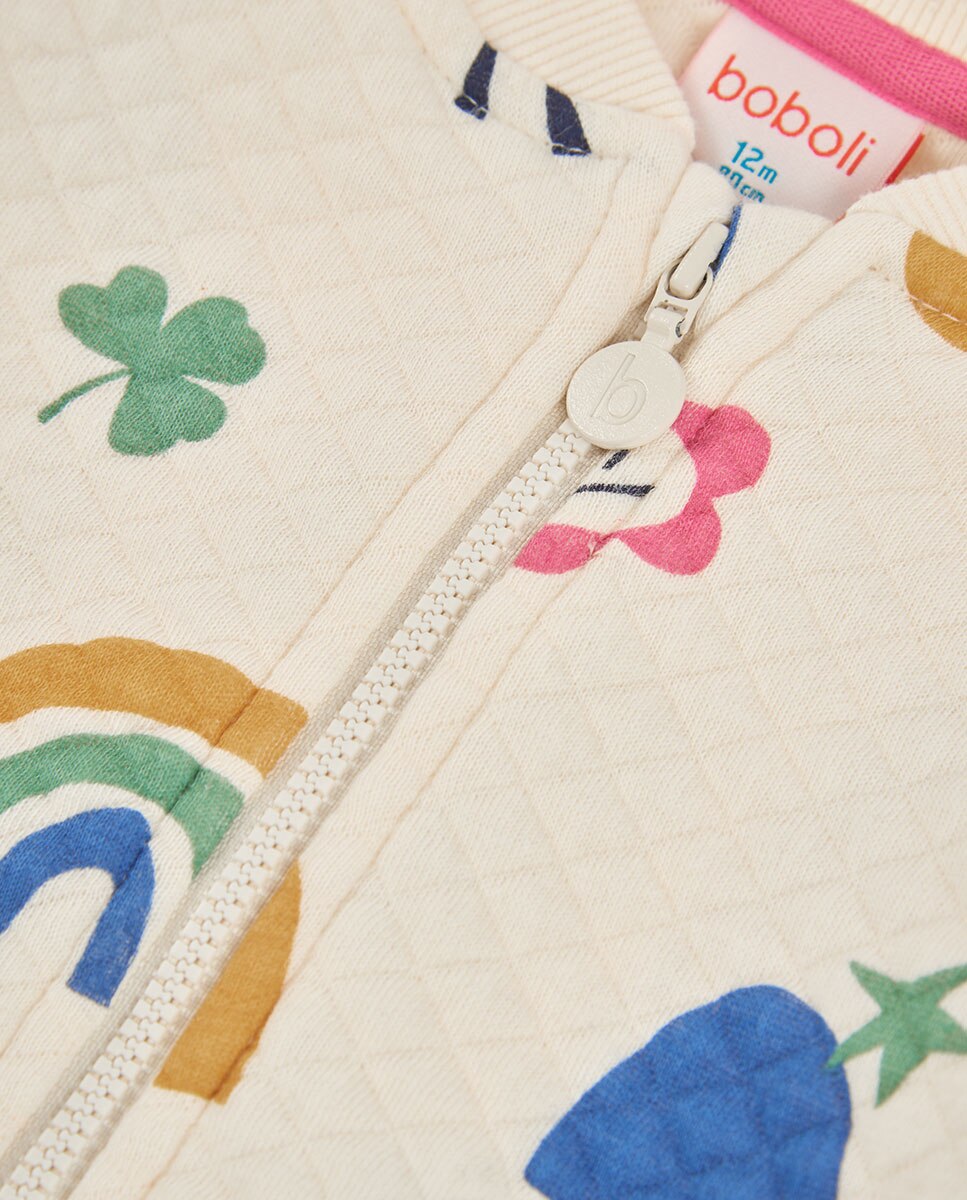 Casaco Acolchoado Infantil de Manga Comprida com Bolsos Boboli Branco-3