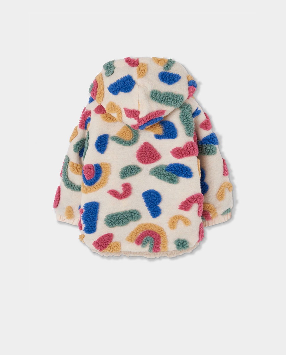 Casaco de Malha Infantil com Capuz e Botões Multicolor-2
