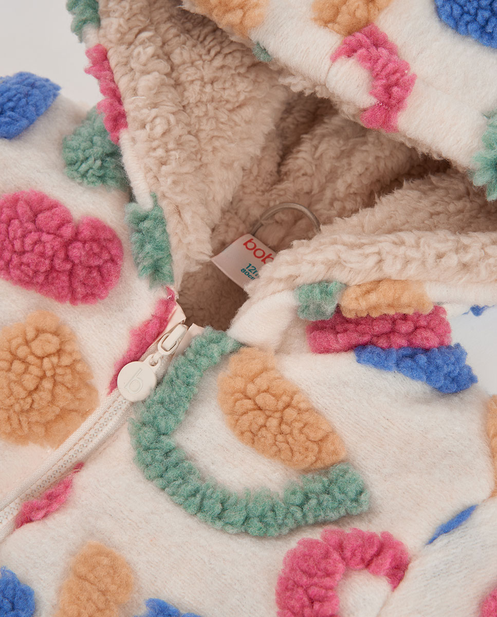 Casaco de Malha Infantil com Capuz e Botões Multicolor-3