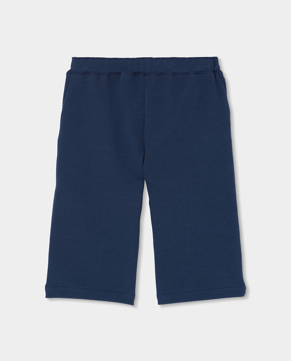 Calças Infantil de Corte Amplo e Cintura Subida Boboli Azul-marinho-2