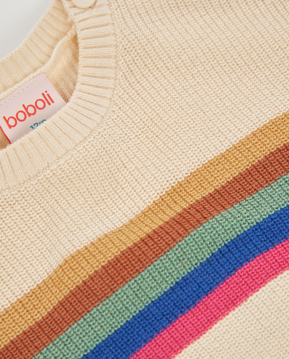 Camisola Infantil de Manga Comprida com Gola Redonda Boboli Multicolor-3